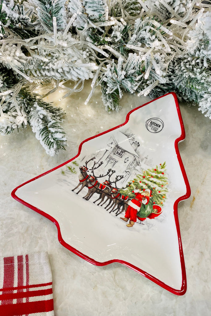Santa's Sleigh Holiday Serving Platters, 1 of Each