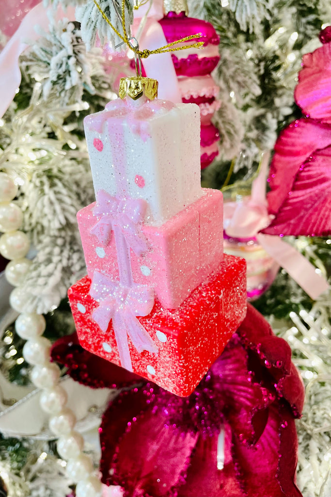 Pink Christmas Gift Everlasting Ornaments, Set of 3