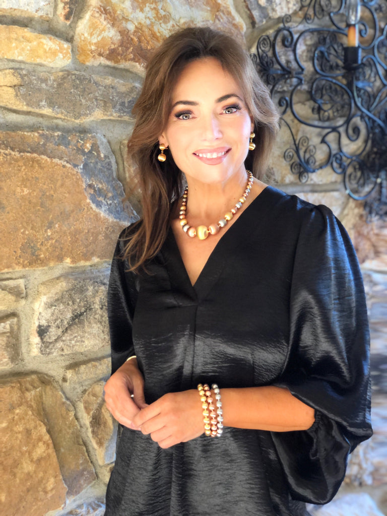 Giante Custom Finish Satin Bead Earrings