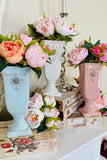 Set of 3 Jeweled Ceramic Urn Style Vases