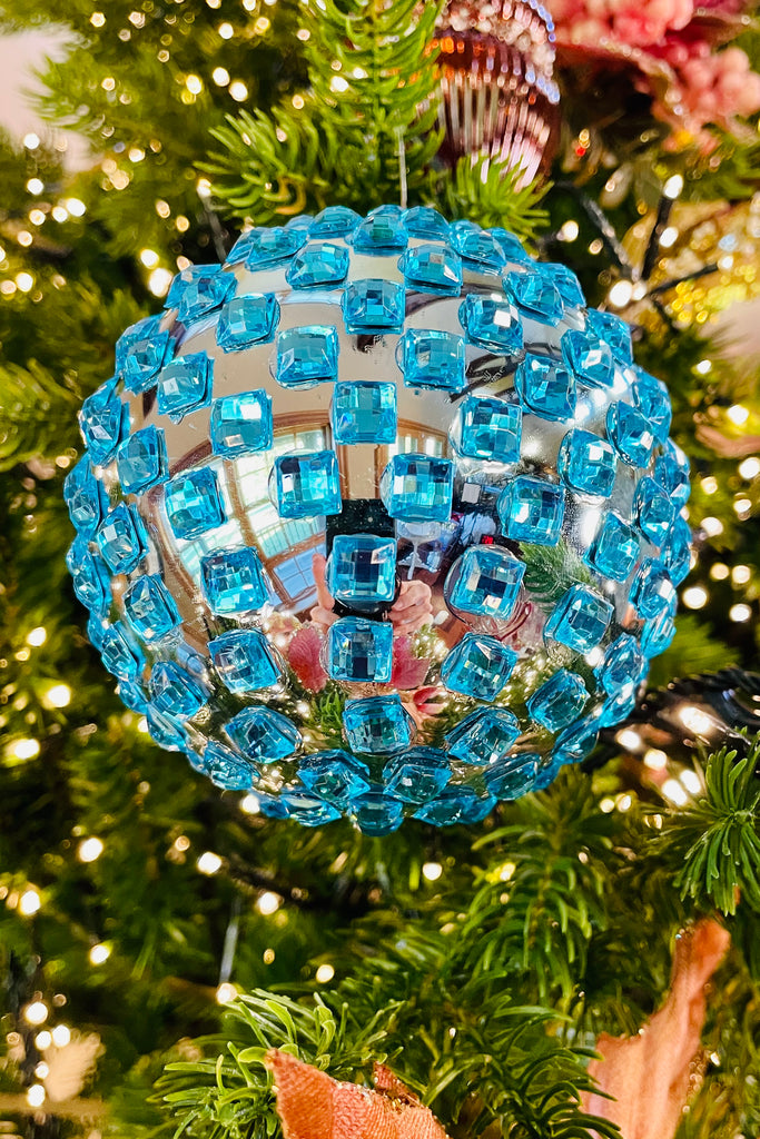 Winter Sky Mosaic Ball Glass Ornaments, Set of 3