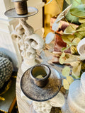 Set of 3 Gray Wash Taper Candleholders