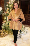 Faux Fur Trimmed Cape
