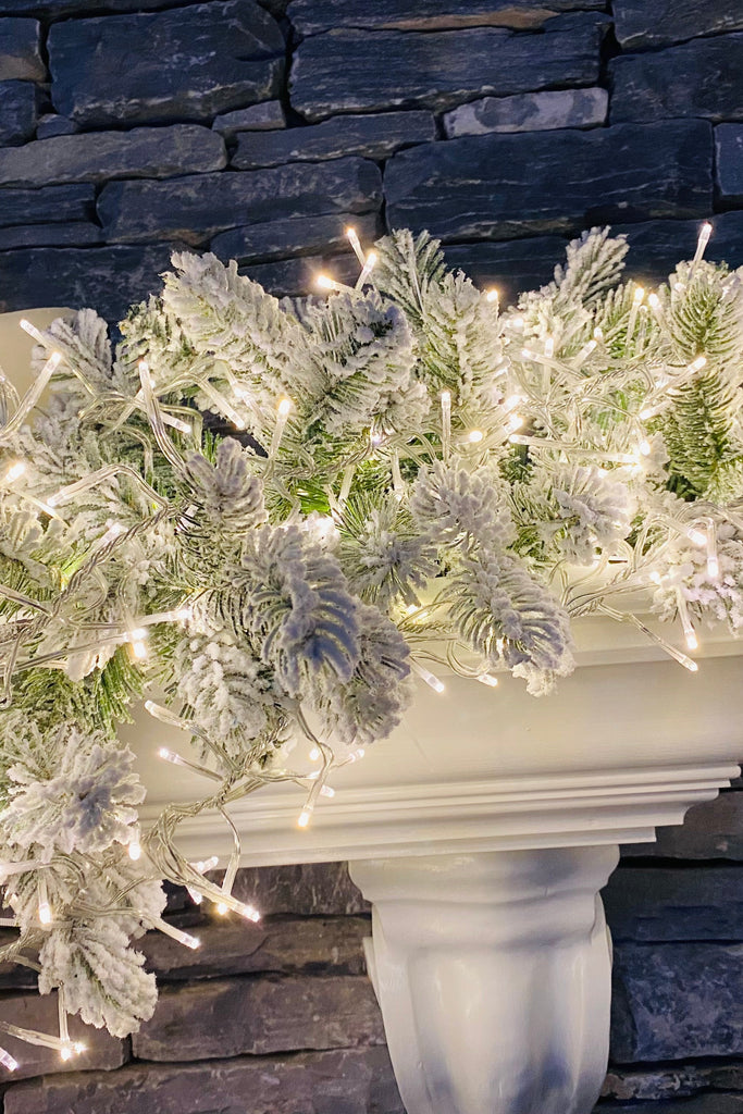 The Stars in the Sky Pre-Lit Christmas Garland with White Lights