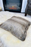 Winter Woodland Tones Faux Fur Pillow, 18