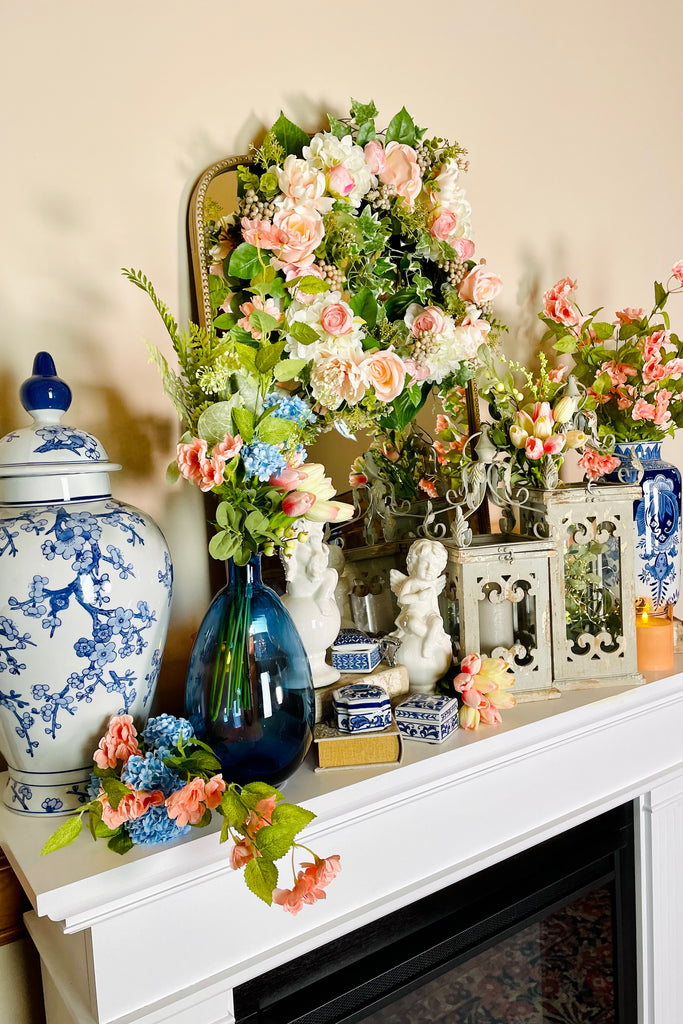 23" Light Blue Antiqued Lantern