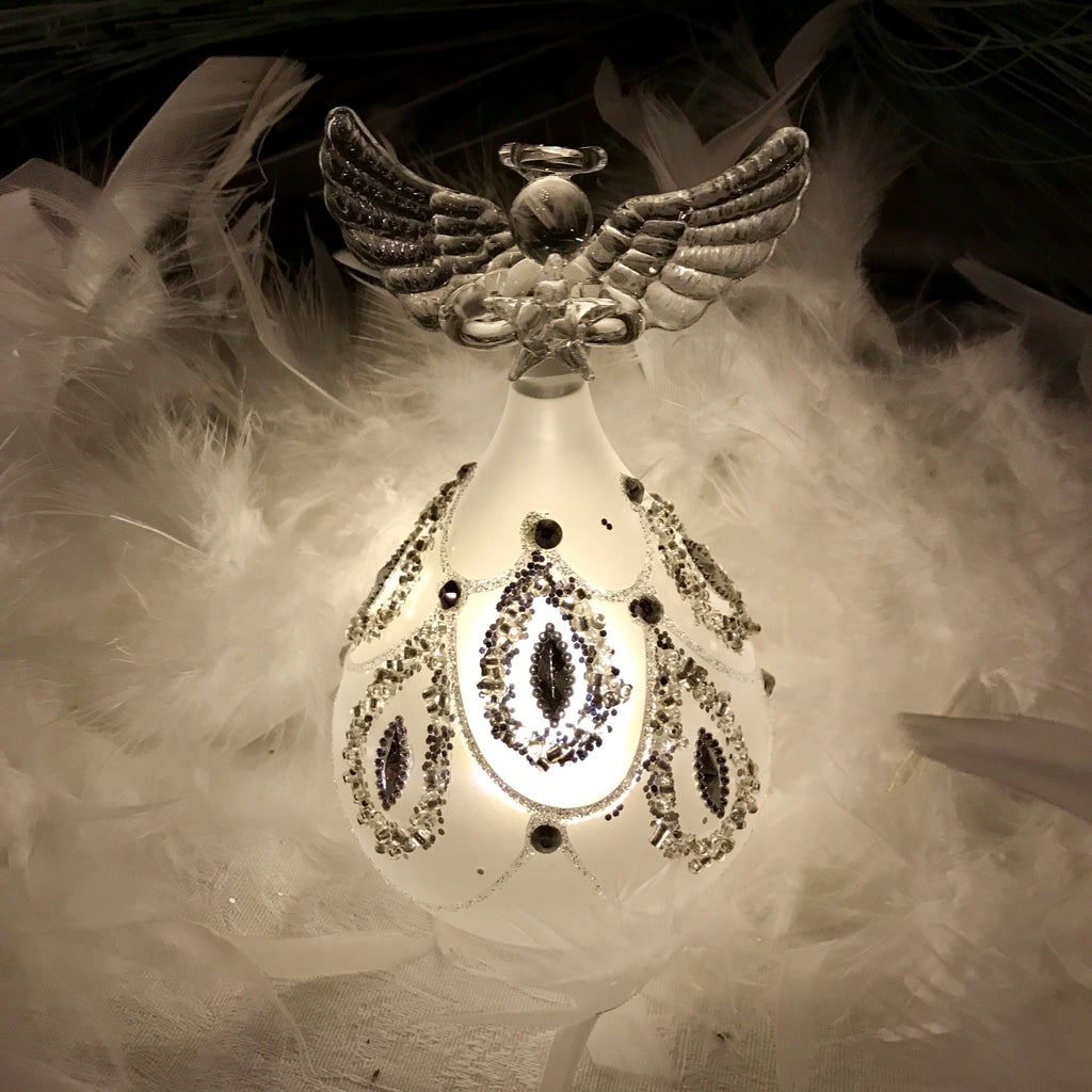 Jeweled Illuminated Glass Angel