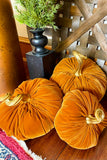 11'' Velvet Stuffed Pumpkin w/Twisted Gol