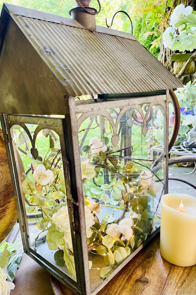 24" Antiqued Terrarium Lantern
