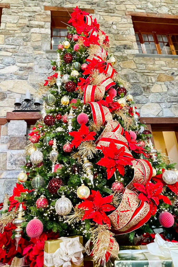 Large Dimensional Red, Green, and Pearl Glass Ornaments Set of 12
