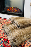 Winter Woodland Tones Faux Fur Pillow, 18