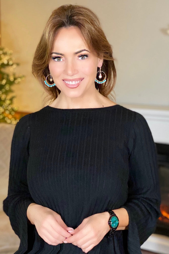 Florentine Handmade Star and Circle Bead Drop Earrings