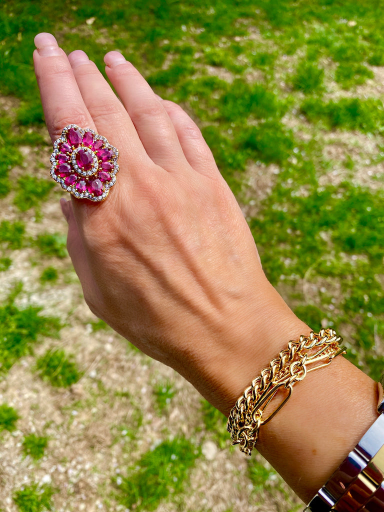 Italian Layered Multiple Chain Bracelet