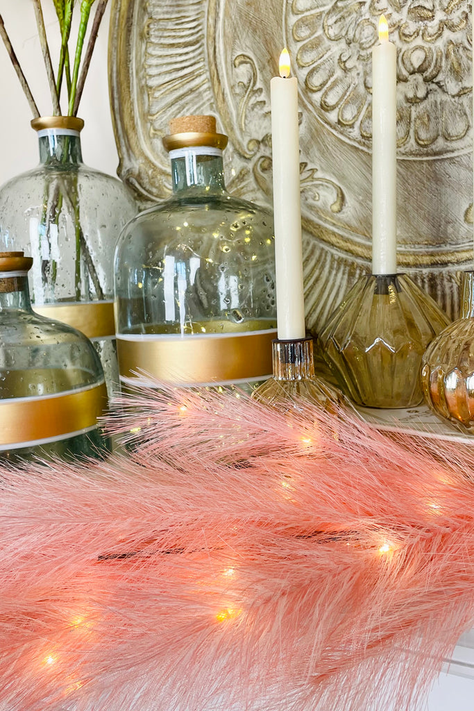Grand Micro LED Pink Feathery Pampas Grass
