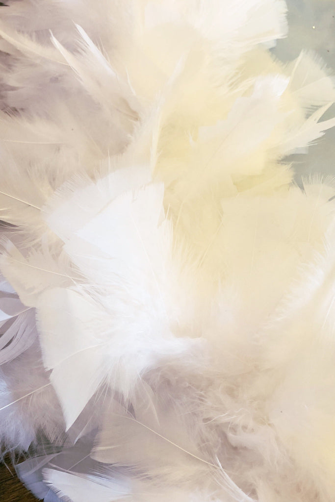 Set of 2 Luxury Snowy White Feather Boas