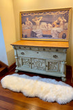 Luxury Size Lined and Padded Ivory Sheepskin Rug, 72x27