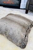 Winter Woodland Tones Faux Fur Pillow, 18