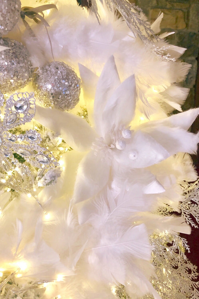 Set of 2 Luxury Snowy White Feather Boas