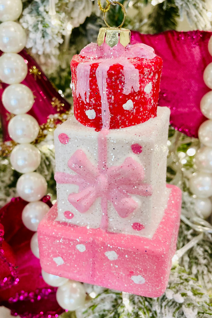Pink Christmas Gift Everlasting Ornaments, Set of 3