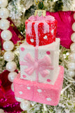 Pink Christmas Gift Everlasting Ornaments, Set of 3