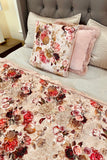 Floral Quilt w/ Ruffled Edged Throw, Choice Of Color
