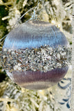 Silver Ornaments with Beaded Bands, Set of 12