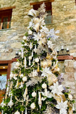 Winter White and Gold Jeweled Finial Ornaments