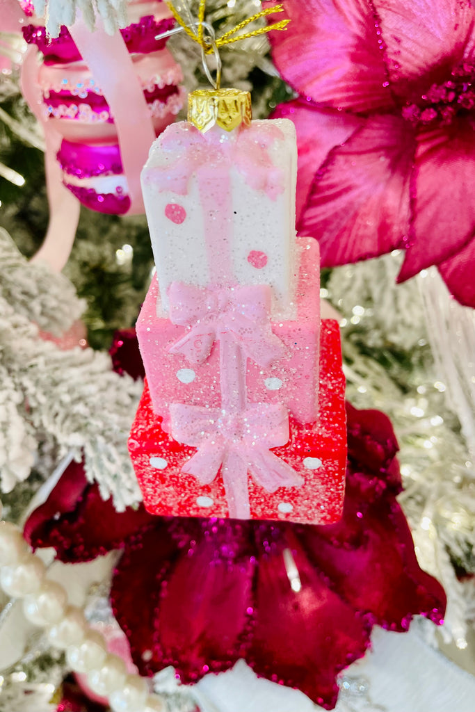 Pink Christmas Gift Everlasting Ornaments, Set of 3