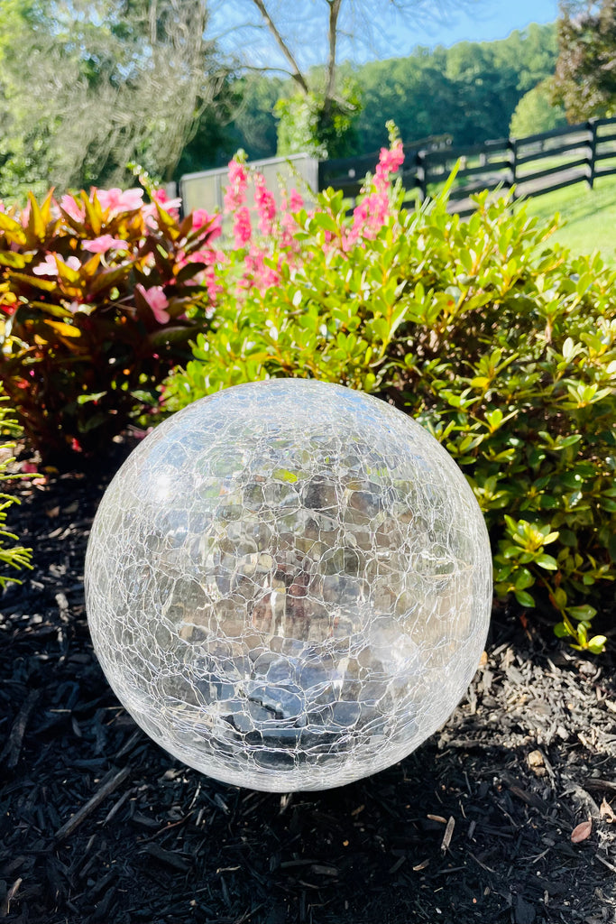 Solar Orb on Stake with Fairy Lights