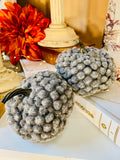 Gray Tufted Fabric Pumpkins