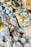 Snowy Blue Berries and Pinecone Sprays, Set of 6
