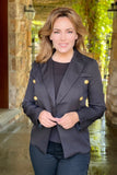 Double Breasted Classic Gold Button Blazer