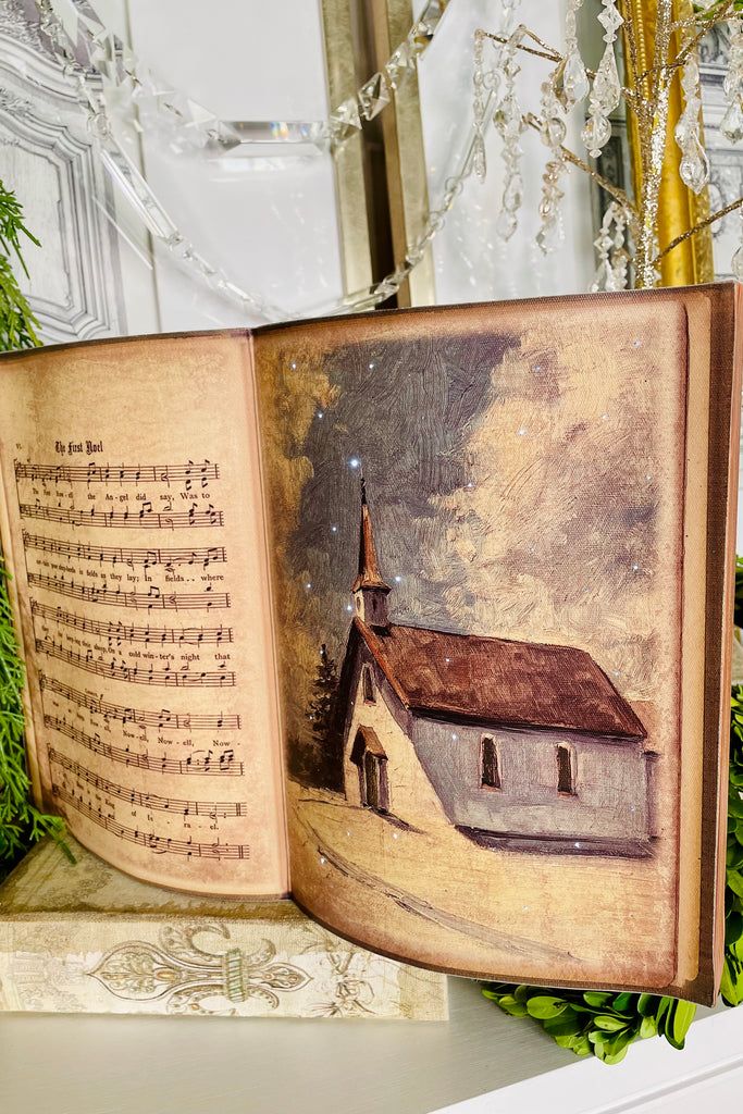 14" First Noel Church Lighted Book