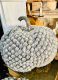 Gray Tufted Fabric Pumpkins