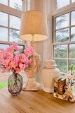 Set of 3 Smoked Glass Vases w/Gold Oval Pattern