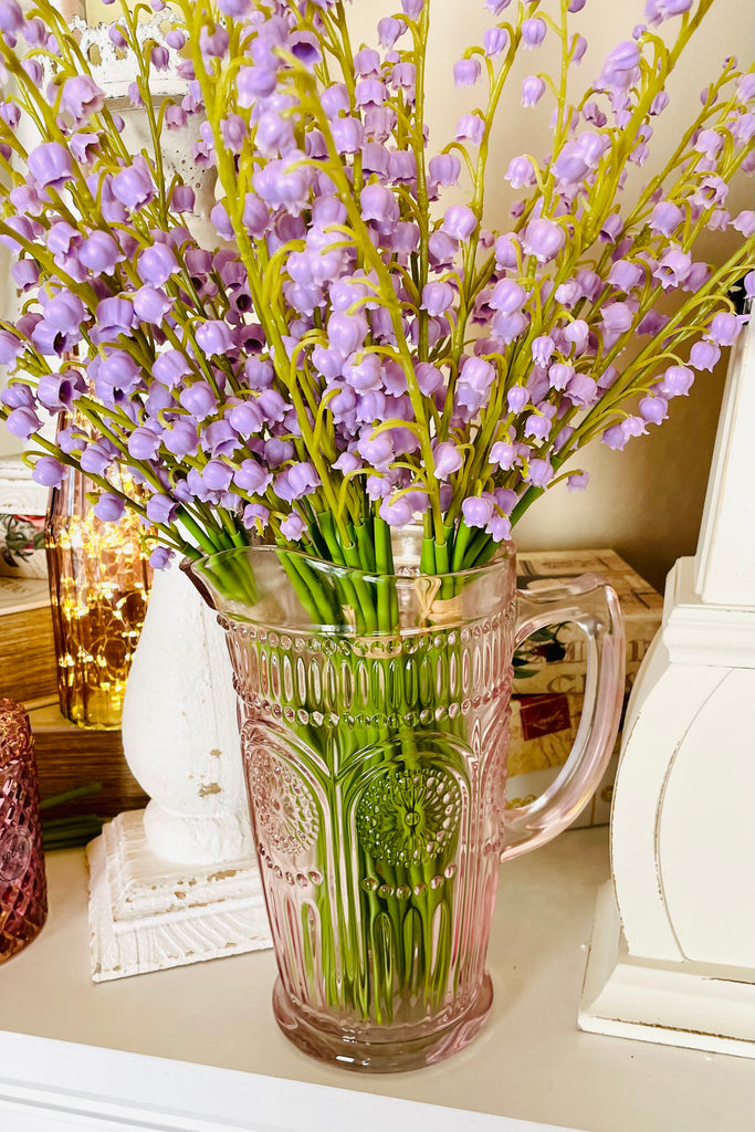 Purple Real Touch Lily of the Valley Bundles, Set of 4