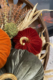 11'' Velvet Stuffed Pumpkin w/Twisted Gol