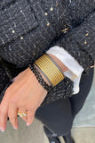 Italian Bi-Color Wide Woven Cuff Bracelet
