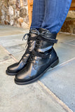 Combat Boot with Rhinestone Straps