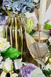 Gold Metal Leaves Candleholder