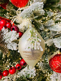Beaded Christmas Tree Glass Ornaments, Set of 2