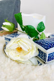 Set of 4 Grand White Rose Blooms and Bud Sprays