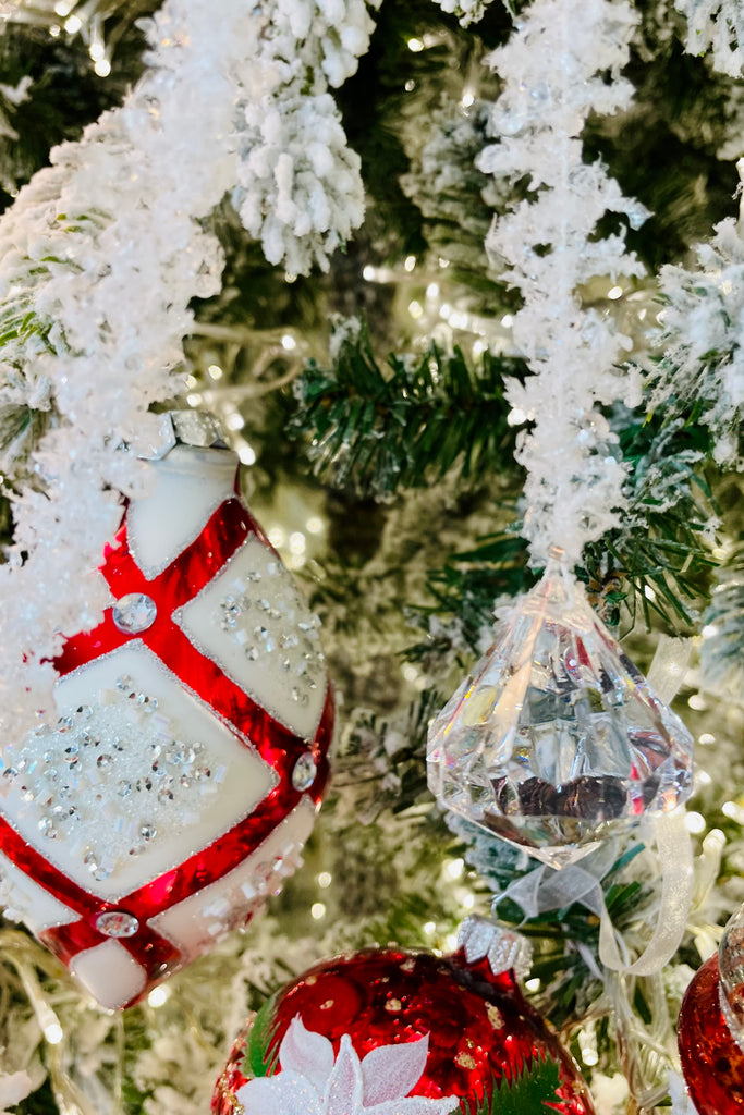Set of 3 Icicle Garlands with Jewel Ends