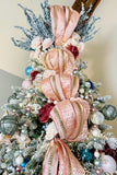 2.5''W Luxury Pink Wired Christmas Ribbon Choice of