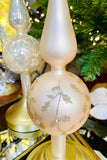 Ivory and Pearl Glass Finials, Set of 3