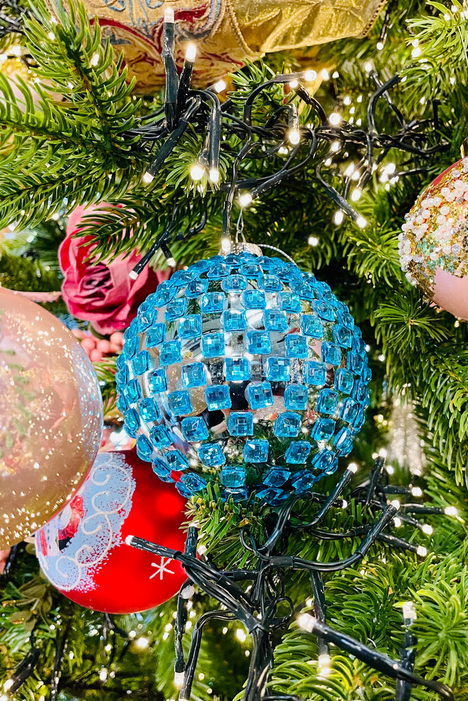 Winter Sky Mosaic Ball Glass Ornaments, Set of 3