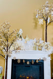 White & Gold Resin Santa w/Owl & Staff