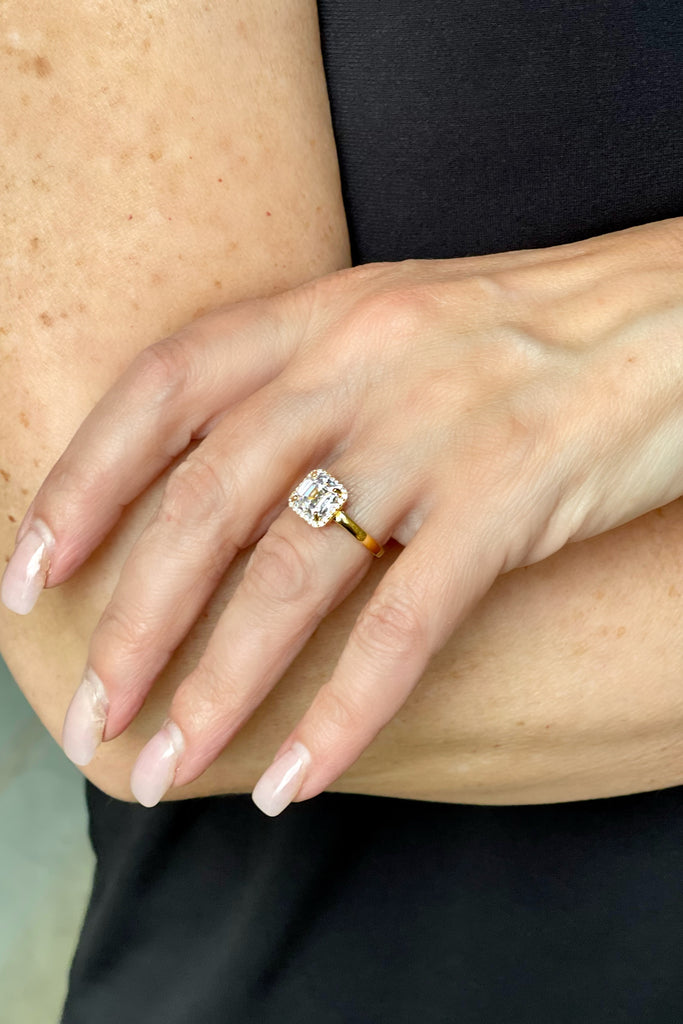 Handmade Asscher Cut Octagonal Band Ring