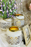 7.5'' Shades of Cream Cutout Lanterns, Set of 2