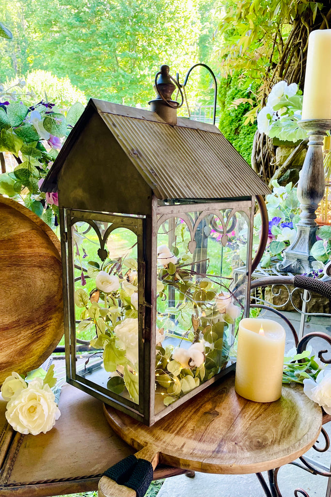 24" Antiqued Terrarium Lantern